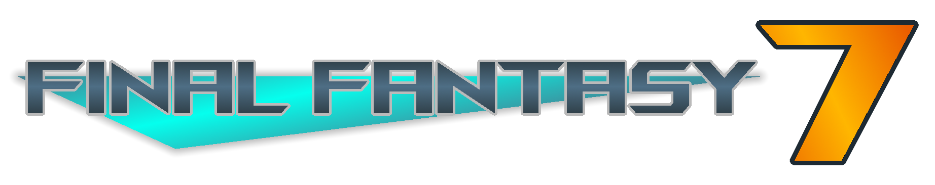 A logo for "Final Fantasy 7" (no roman numerals), in the style of the Mega Man 7 logo, in the ASUS Republic of Gamers font.